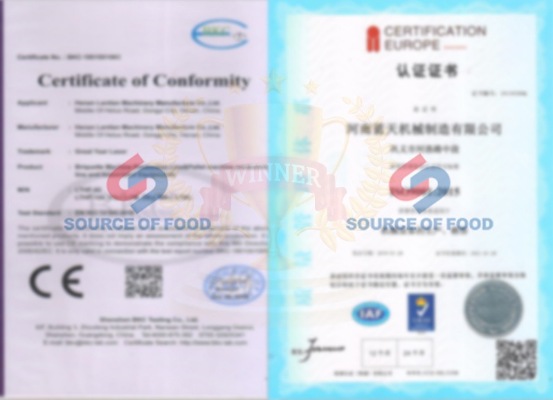 Our certification of dryer machine
