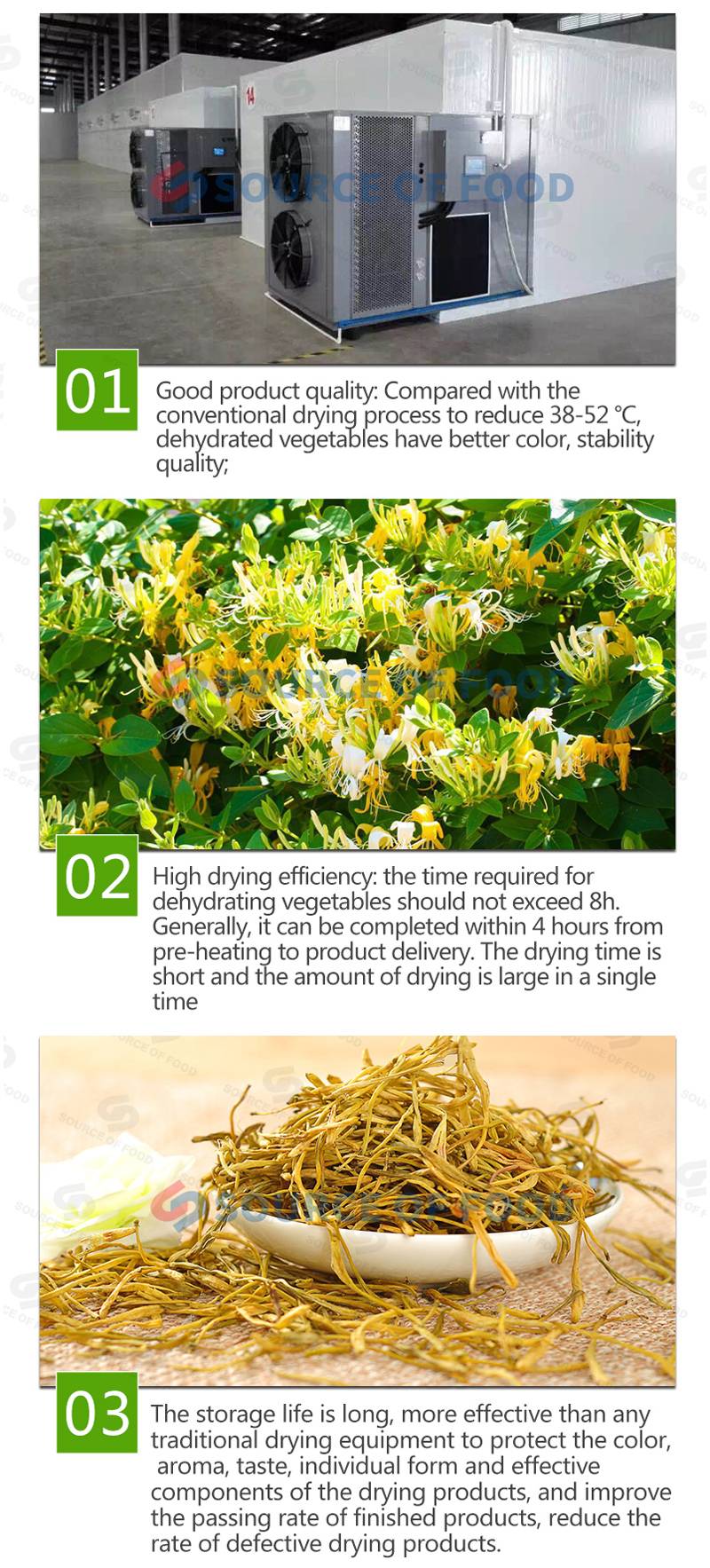 the honeysuckle dryer machine will not lose its original medicinal value.