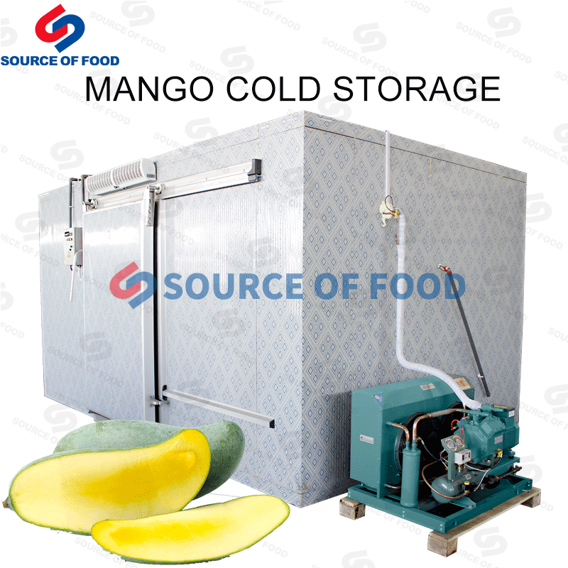 Our mango fruit cold storage uses electric energy as power source to compress the evaporative.