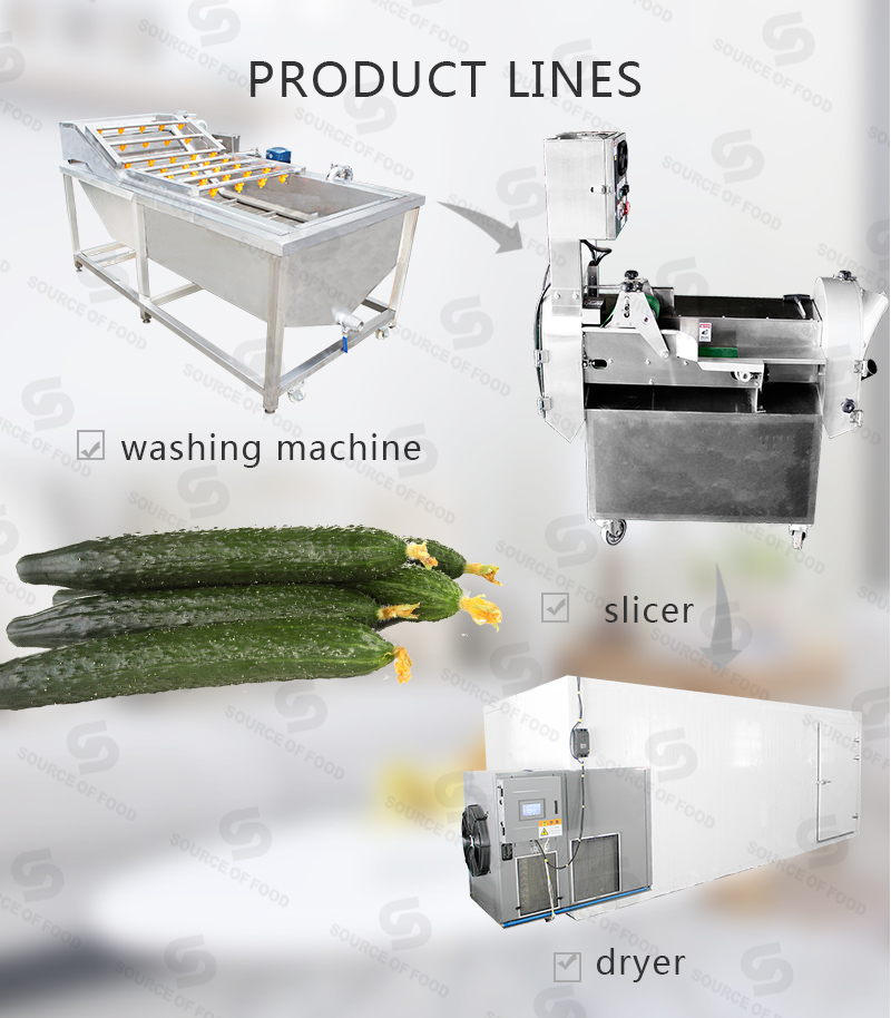 There are series of cucumber slicer machine
